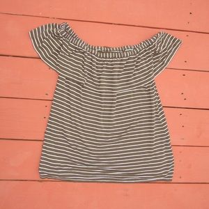 Off the Shoulder Stripped Top